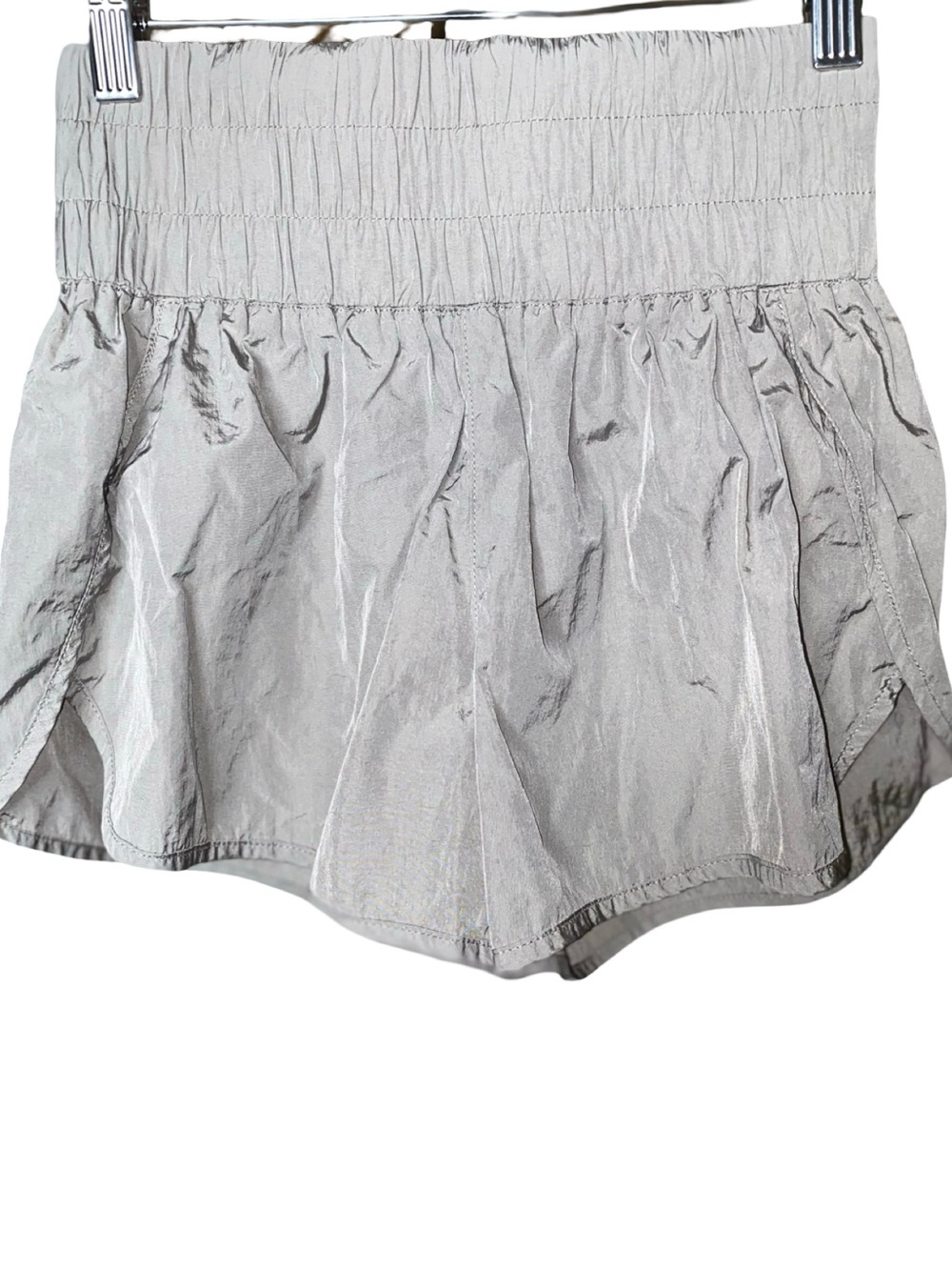 Revival Women’s High-Waist Smocked Light Gray Shorts Size XS